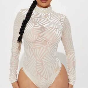 Ivory velvet bodysuit